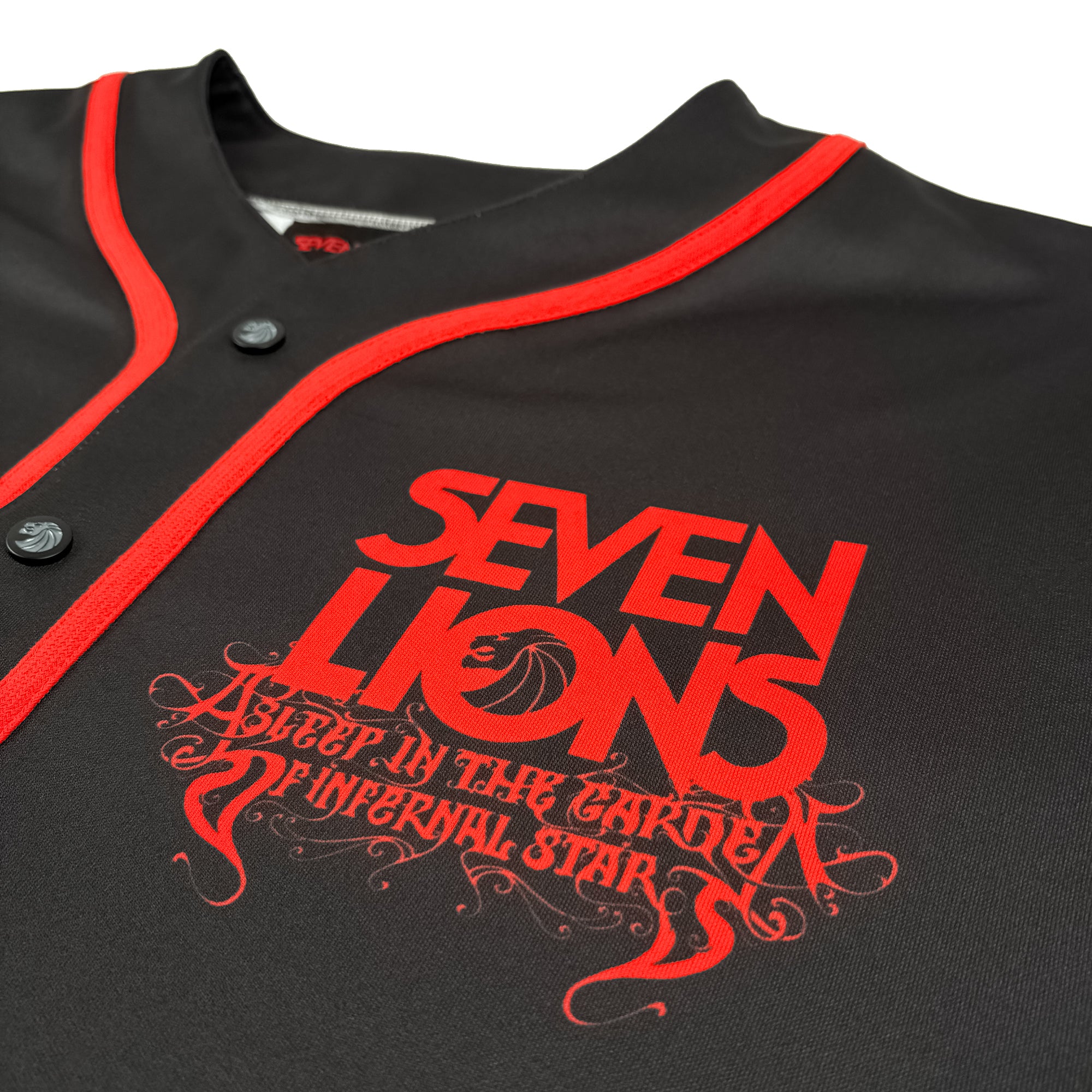 SEVEN LIONS - ASLEEP IN THE GARDEN - BLACK BASEBALL JERSEY