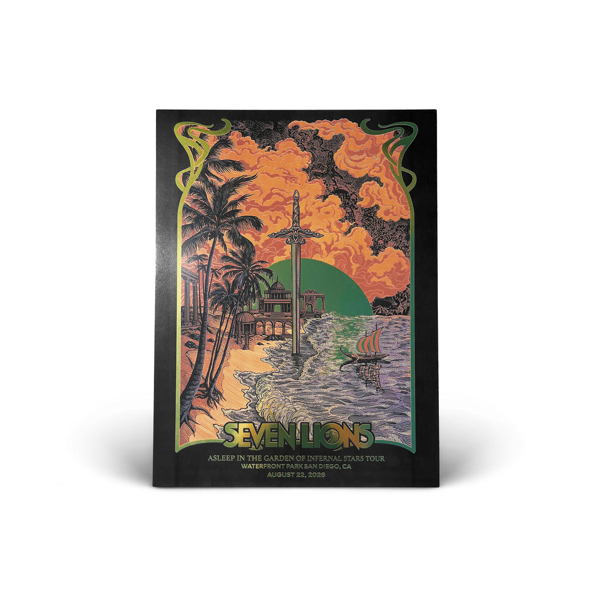 Waterfront Park Gold Foil Poster
