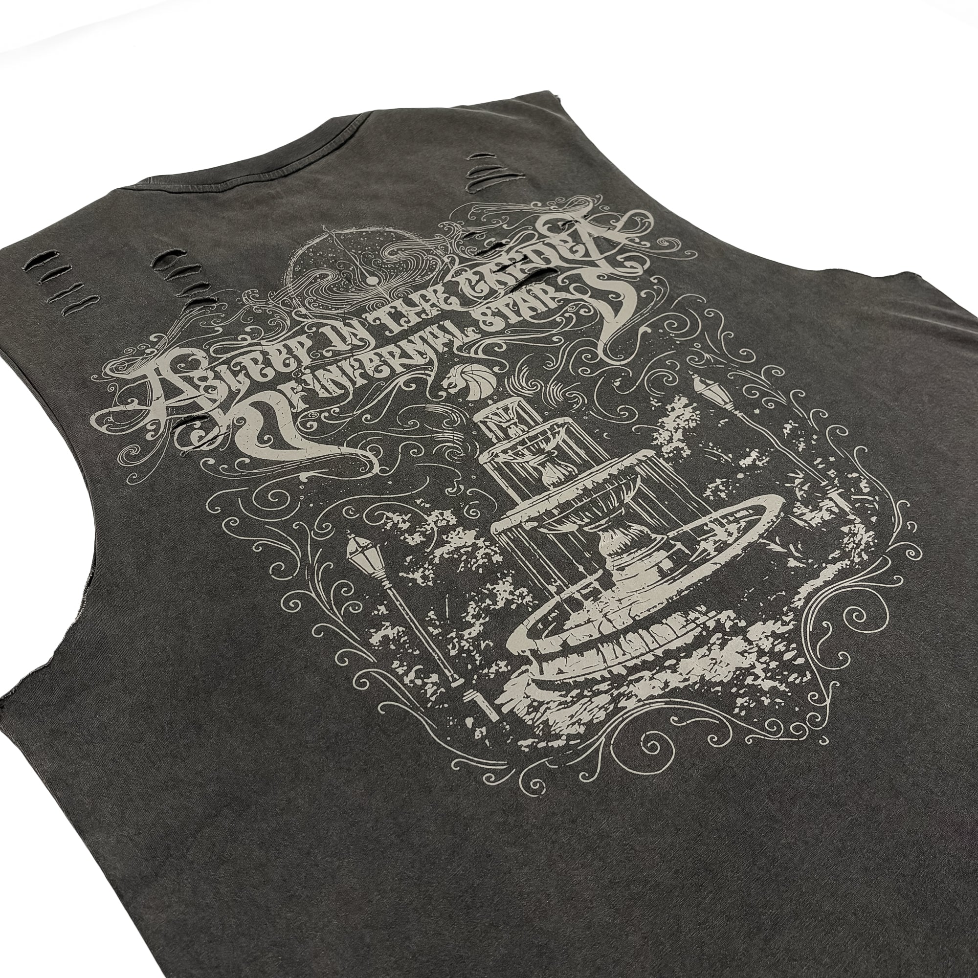 SEVEN LIONS - ASLEEP IN THE GARDEN DISTRESSED TANK TOP